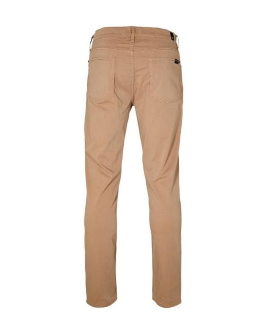 7 For All Mankind Natural Slimmy Sateen Slim Fit Trouser for men
