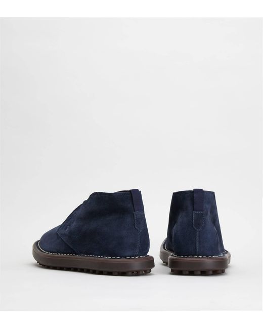 Tod's Blue Ideal 06G Lace-Up Ankle Boots for men
