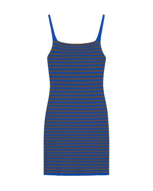 GIMAGUAS Blue Camu Striped Mini Dress