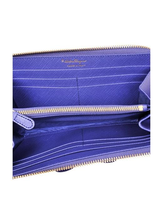 Ferragamo Purple Bow Details Logo Wallet