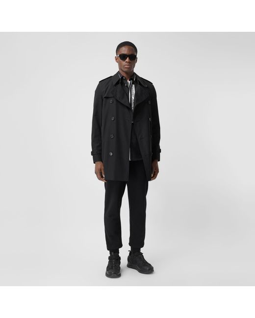 Burberry Black Double Breasted Trench Coat for men