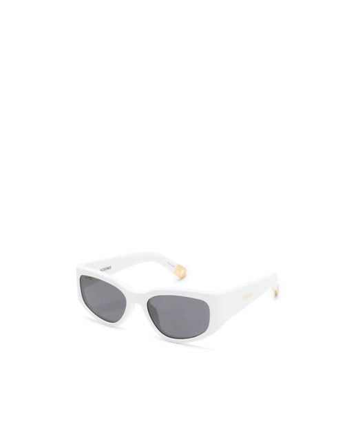 Jacquemus White Rectangle-Frame Sunglasses