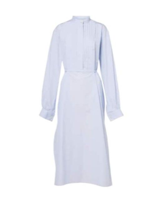 Jil Sander Blue Cotton Shirt Dress
