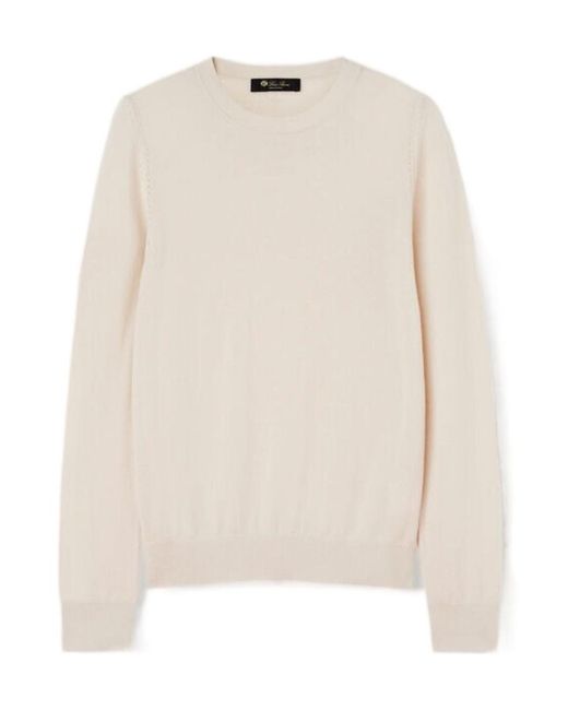 Loro Piana White Crewneck Knitted Jumper