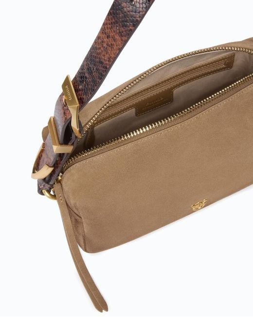 Pinko Brown Medium Crossbody Boston Bag