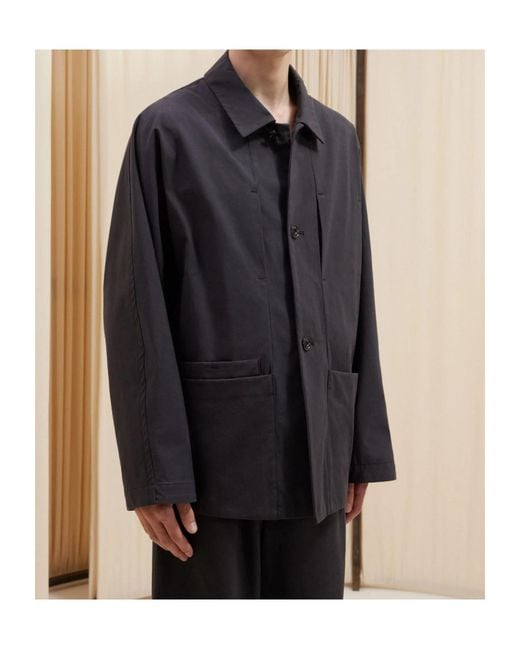 Lemaire Blue Classic-Collar Shirt Jacket for men