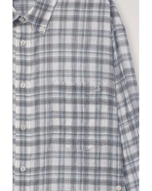 DUNST Gray Check-Pattern Long-Sleeve Shirt for men