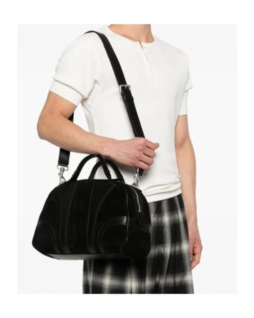 Dries Van Noten Black Zippered Shoulder Bag for men