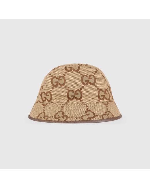 Gucci Natural Gg Supreme Wide Brim Bucket Hat for men