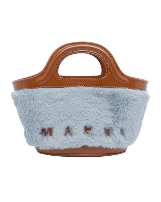 Marni Blue Tropicalia Double Handle Shoulder Bag