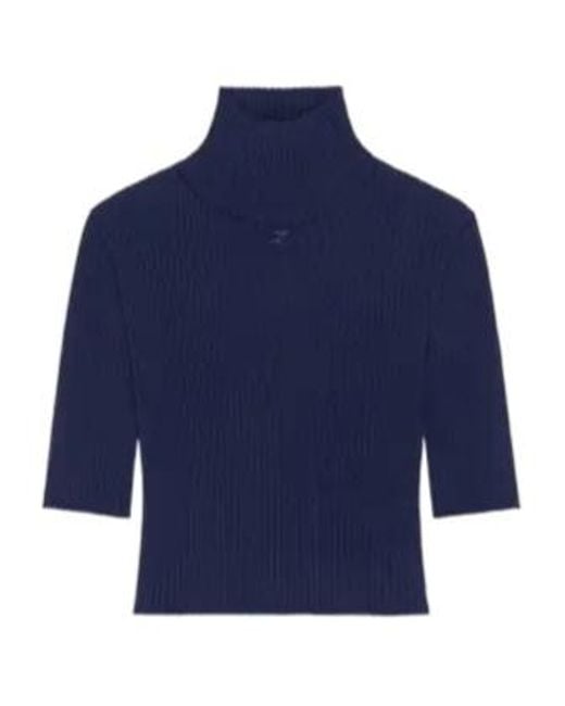 Courreges Blue Logo-Detail Top