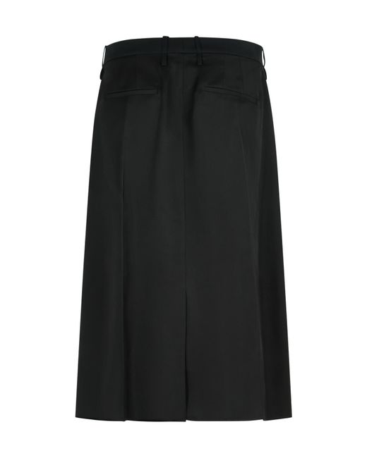 Jil Sander Black Pleated A-Line Skirt