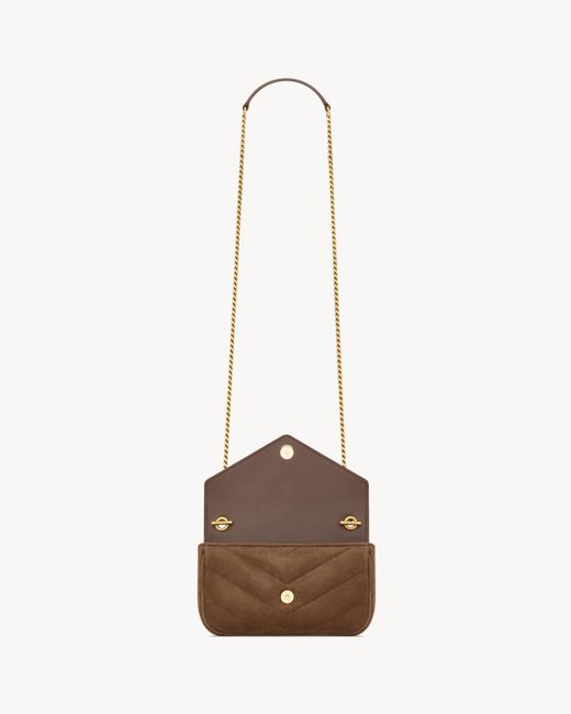 Saint Laurent White Loulou Logo Plaque Mini Shoulder Bag