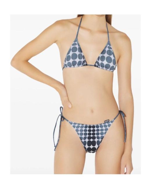 Jean Paul Gaultier Blue Vasarely Printed Bikini Set Beachwear