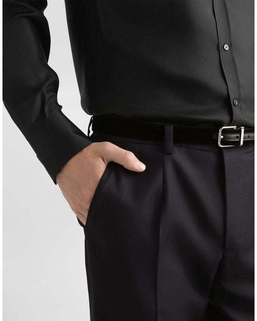 Dolce & Gabbana Blue Pleated Tailored Pants for men