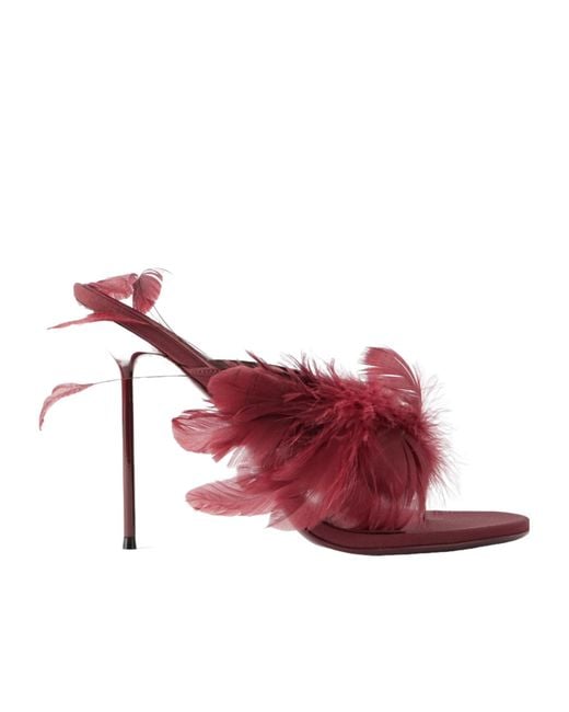 Paris Texas Red Feather Embellished High Heels