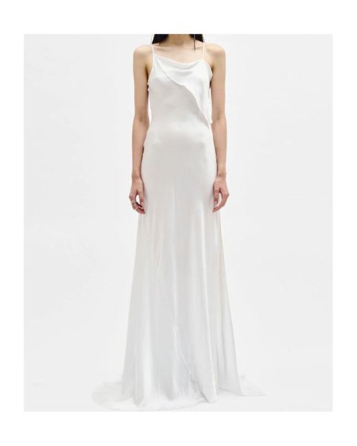 Ann Demeulemeester White Aaricia Long Bias Slip Dress