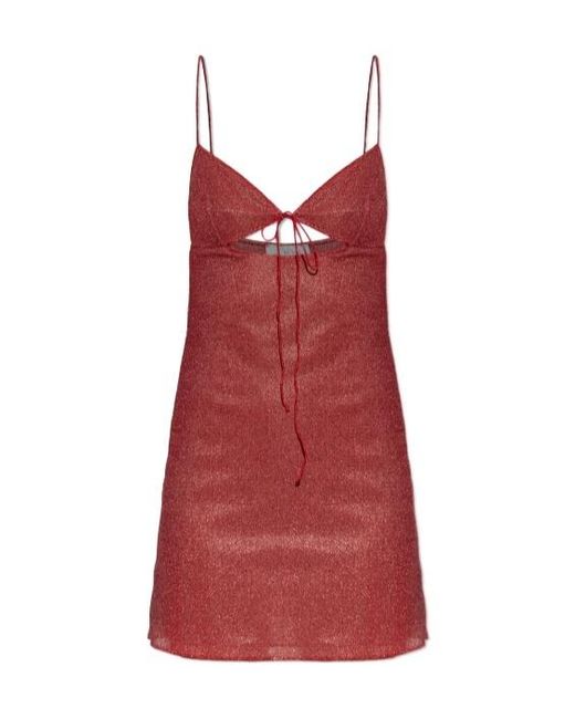 Oseree Red Suspender Dress