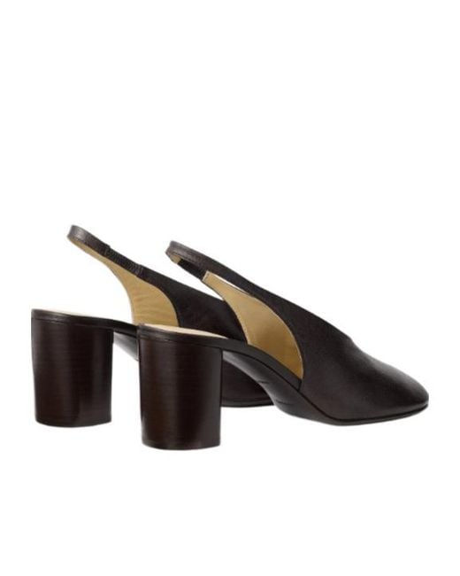 Lemaire Brown 80 Mm Glove Slingback Pumps