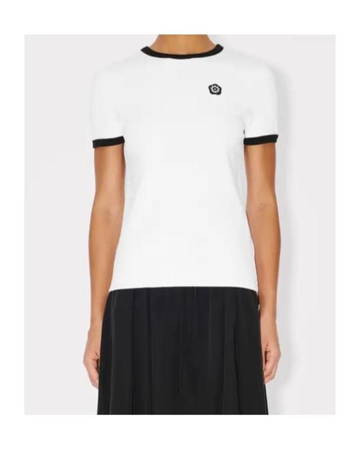 KENZO White Boke Flower 2.0 Embroidered T-Shirt
