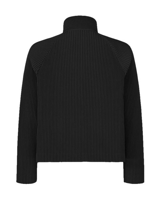 Homme Plissé Issey Miyake Black Plissé-Effect Sweater for men