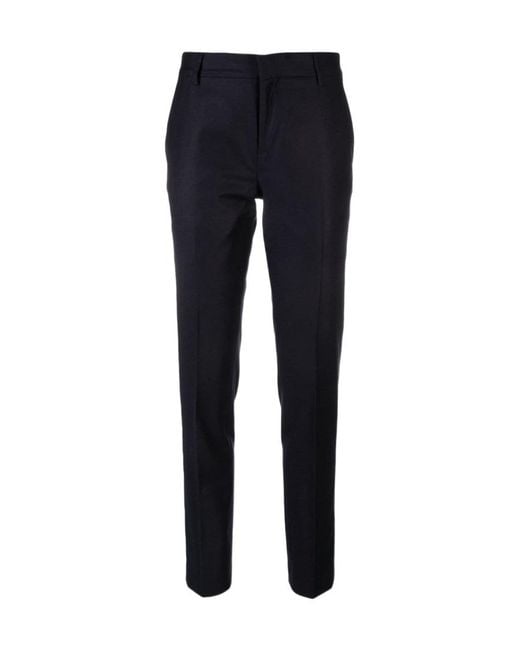 AMI Blue Mid-Rise Tailored Trousers
