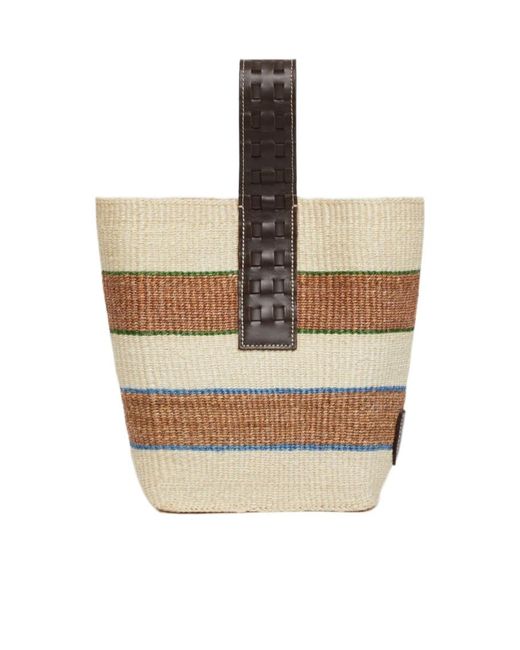 Weekend by Maxmara White Small Striped Tote