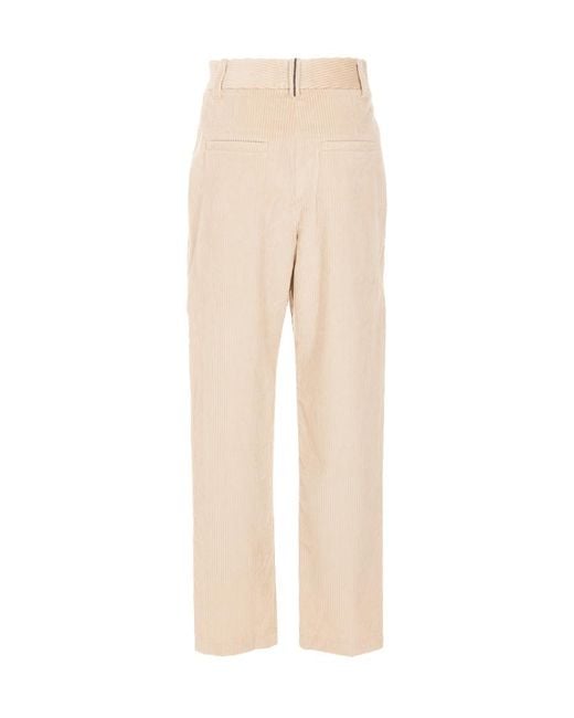 Brunello Cucinelli Natural Straight-Leg Corduroy Trousers