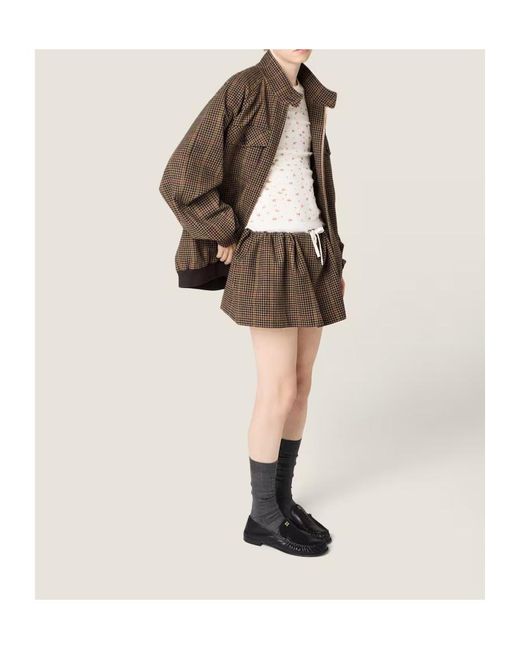 Miu Miu Multicolor Checked Mini Skirt