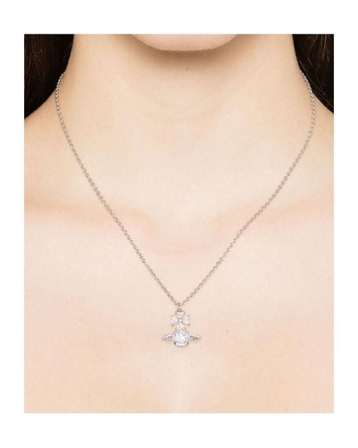 Vivienne Westwood White Orb Embellished Necklace