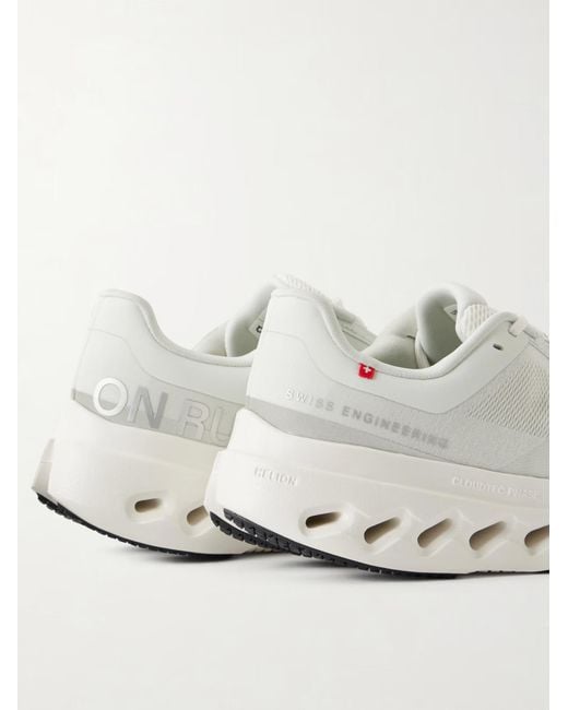 On Shoes Gray Rubber-Trimmed Mesh Sneakers