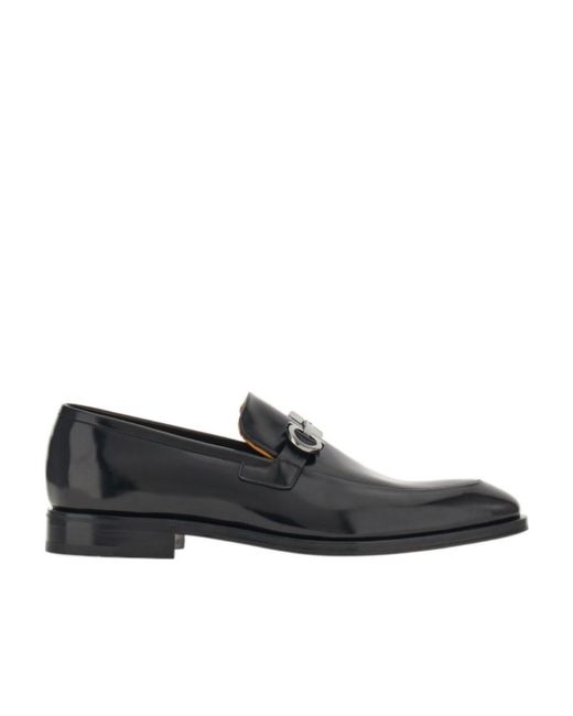 Ferragamo Black Ferragamo Gancini Slip-On Loafers for men