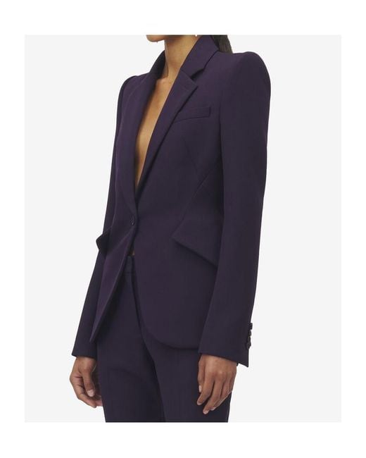 Alexander McQueen Blue Single-Breasted Blazer