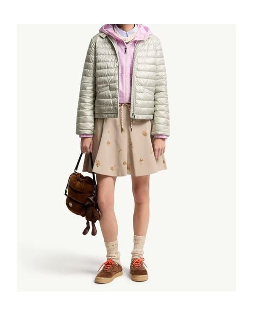 Moncler Gray Azalee Zip-Up Short Quilted Jacket