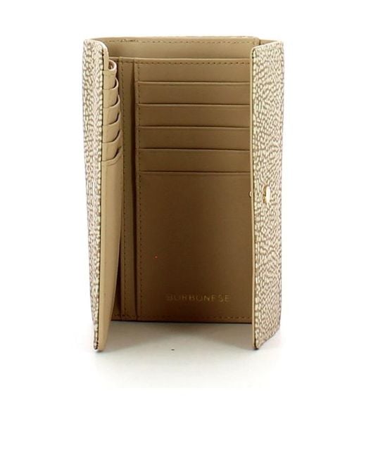 Borbonese Natural Textured Compact Wallet