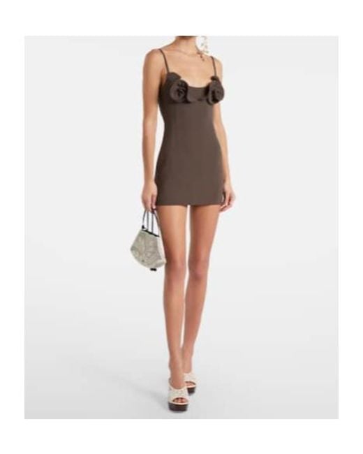 Magda Butrym Brown Wool-Blend Minidress