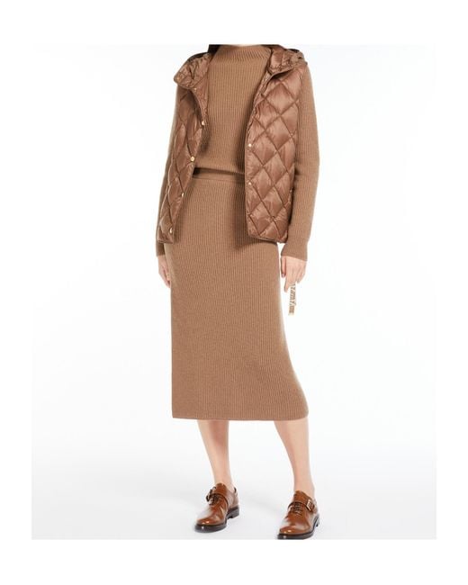 Max Mara Brown Trefa Quilted Gilet