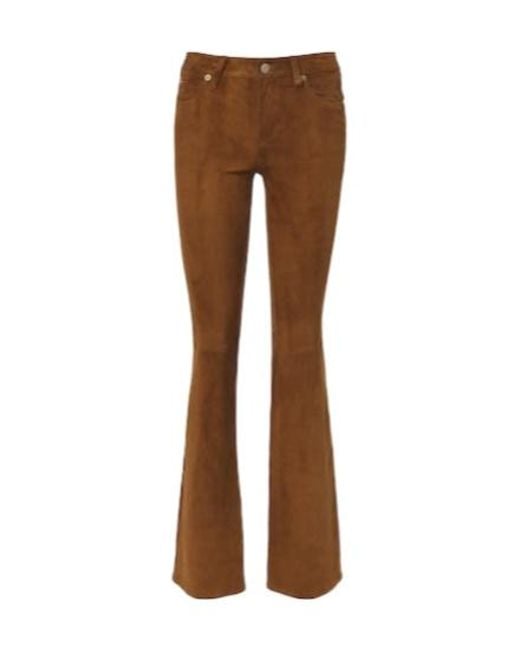 FRAME Brown Flared Casual Trousers