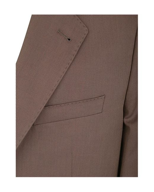Dries Van Noten Brown Single-Breasted Suit Jacket for men
