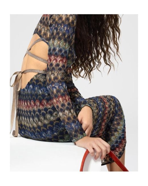 Missoni Gray Cut-Out Detail Midi Dress