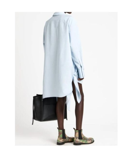 J.W. Anderson Blue Jw Anderson Knot Detail Shirt Dress