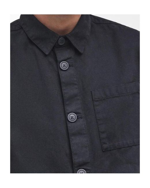 Barbour Blue Button-Down Shirt Jacket for men