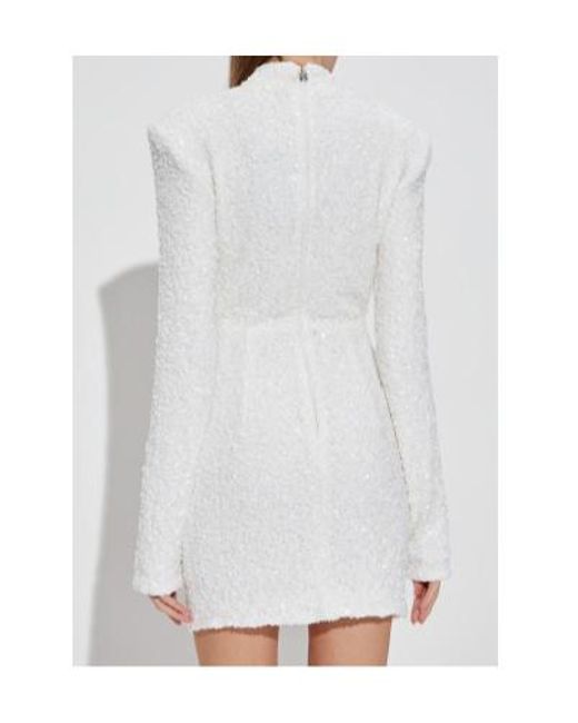 ROTATE BIRGER CHRISTENSEN White Long-Sleeved Mini Dress