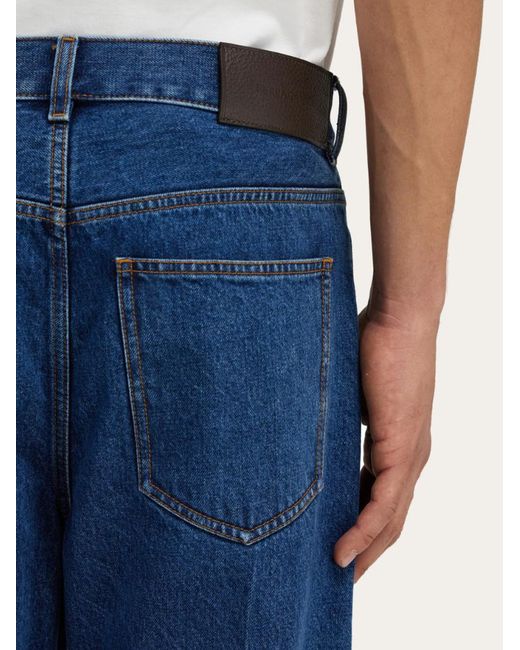 Ferragamo Blue Ferragamo Tapered Leg Jeans for men