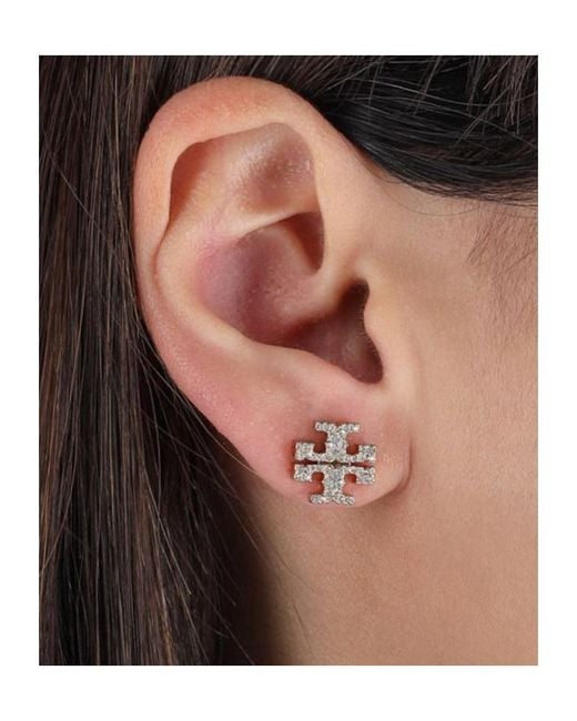 Tory Burch Metallic Kira Pavé Stud Earrings