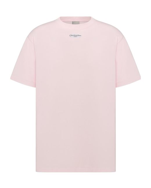 Dior Pink T-Shirt With Christian Paris Tag, Relaxed Fit for men