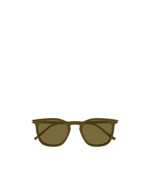 Saint Laurent Green Eyewear Square Frame Sunglasses for men