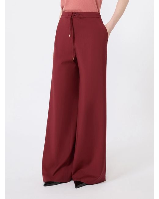 Max Mara Red Drawstring Casual Pants