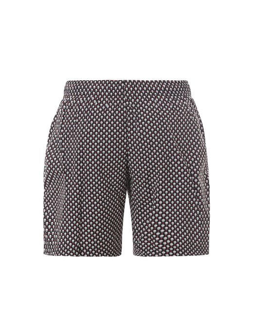 McQueen Gray Spotted Skull Print Swim Shorts for men