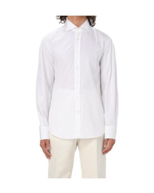 Brunello Cucinelli White Long Sleeved Shirt for men